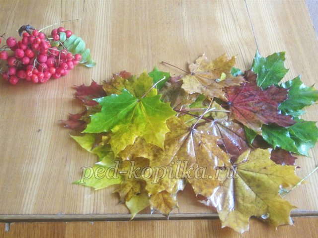 Осенний букет из кленовых листьев. Мастер-класс
