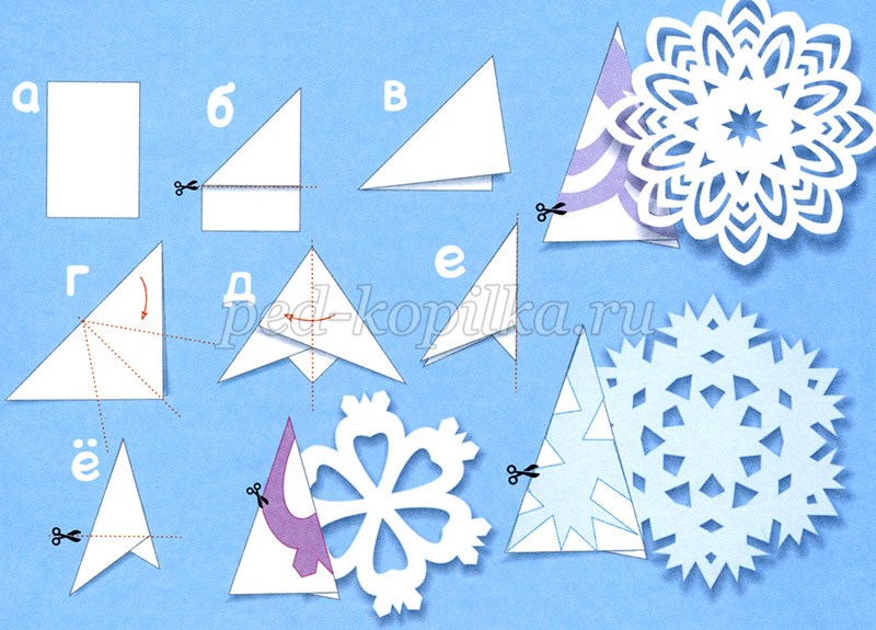 Схемы красивых снежинок из бумаги