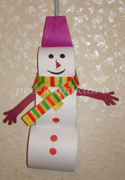 Как сделать снеговика из бумаги своими руками на елку