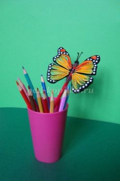 Бабочка на карандаш. Мастер-класс с пошаговым фото