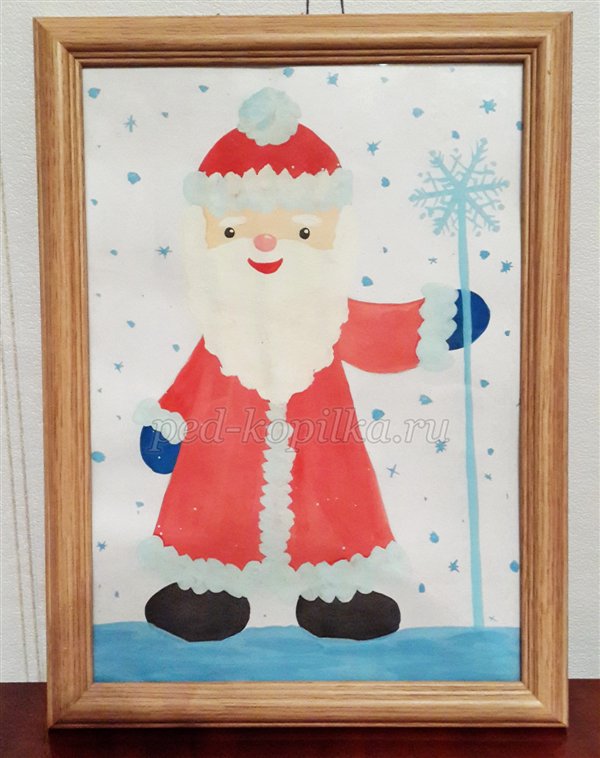 Урок рисования Деда Мороза для детей 6-7 лет