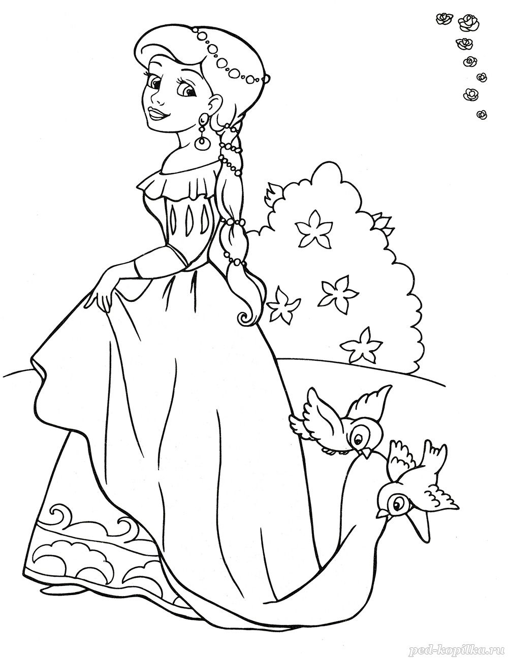 Раскраска для малышей Волшебные принцессы