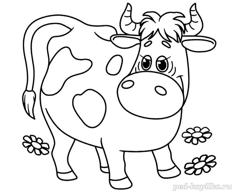Раскраска для детей Корова