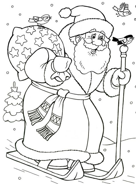 Раскраска с Дедом Морозом