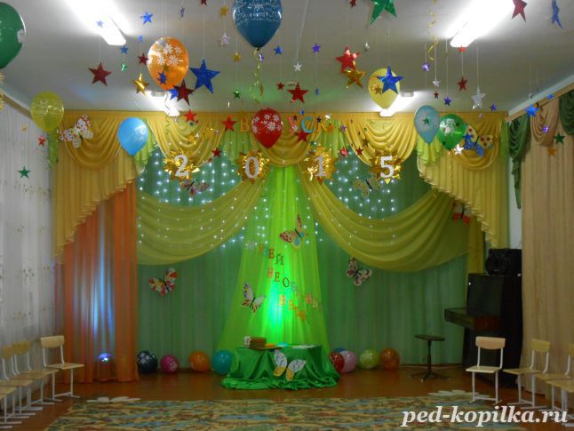 Оформление зала на выпускной в детском саду в стиле стиляги фото