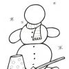 Раскраска Снеговик с заданием