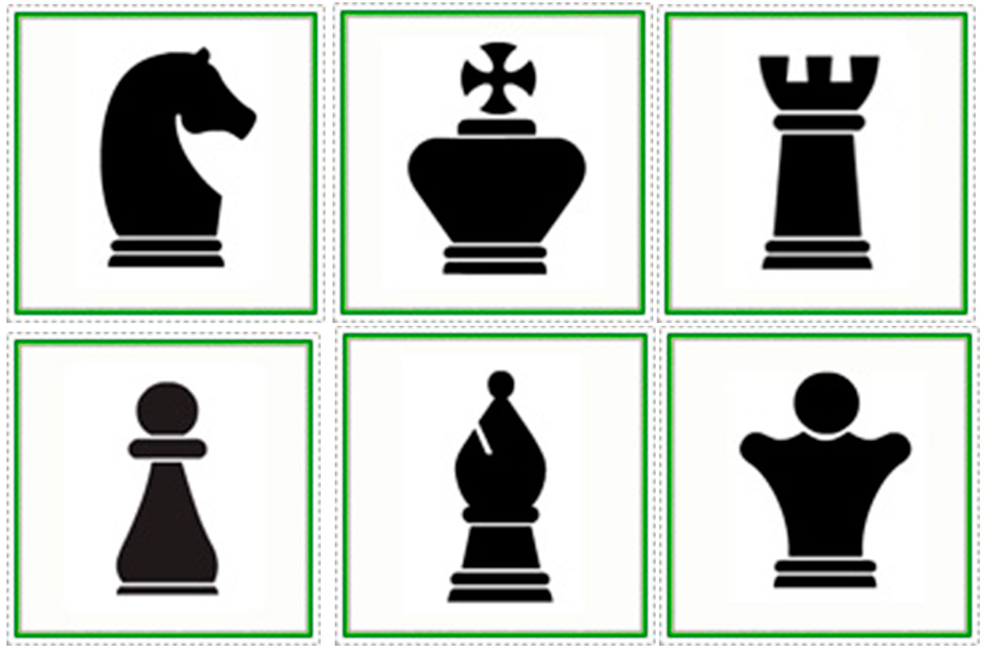 Карточки шахматные фигуры