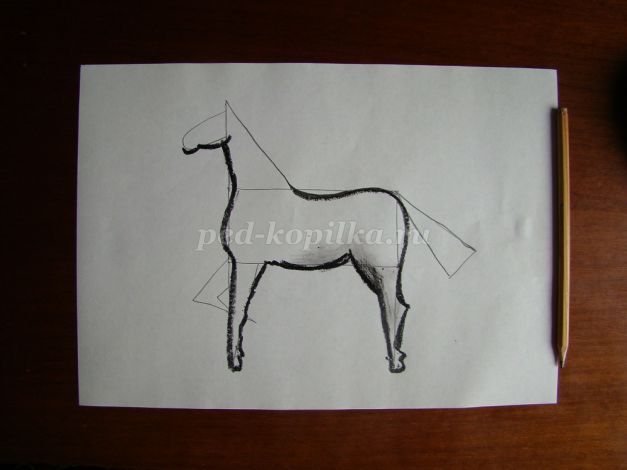 Как нарисовать коня поэтапно карандашом ребенку 5 лет