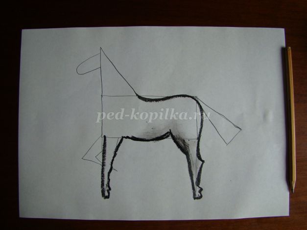 Как нарисовать лошадку ребенку 3 года