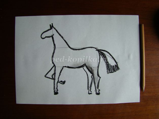 Как поэтапно рисовать лошадку ребенку 5 лет