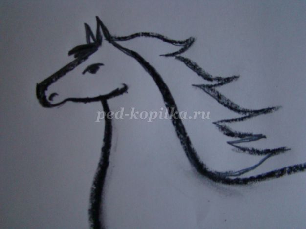 Как нарисовать коня поэтапно карандашом ребенку 5 лет