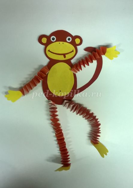 Открытка-обезьянка на Новый год своими руками
