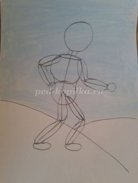 Как нарисовать лыжника ребенку 5 лет