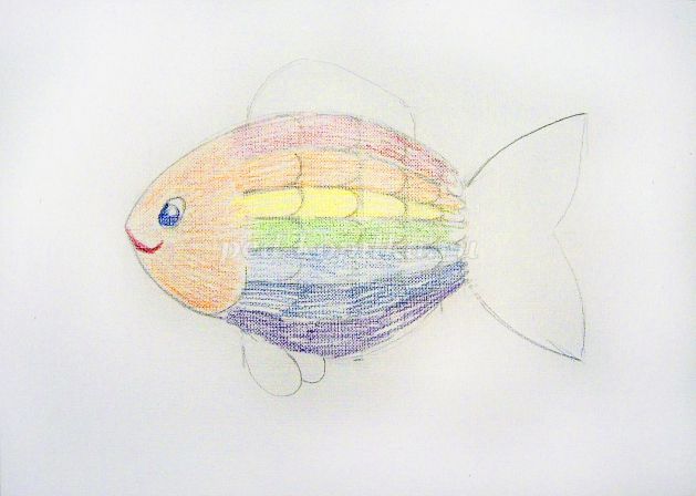 Как нарисовать рыбку ребенку 3 года