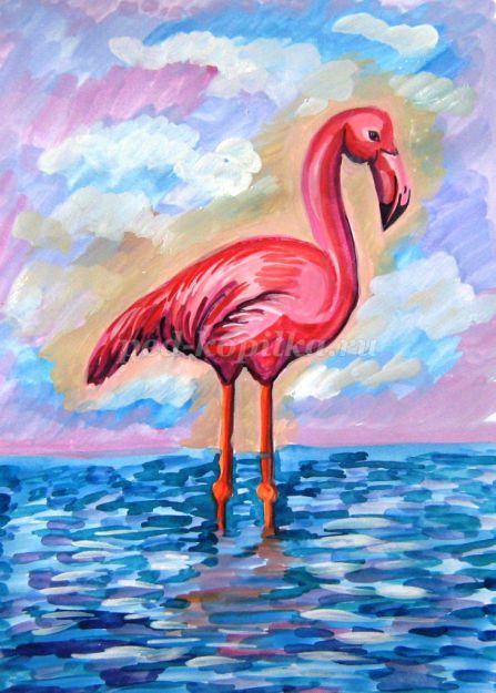 Kak Narisovat Flamingo Risunok Rozovogo Flamingo Karandashom Poetapno