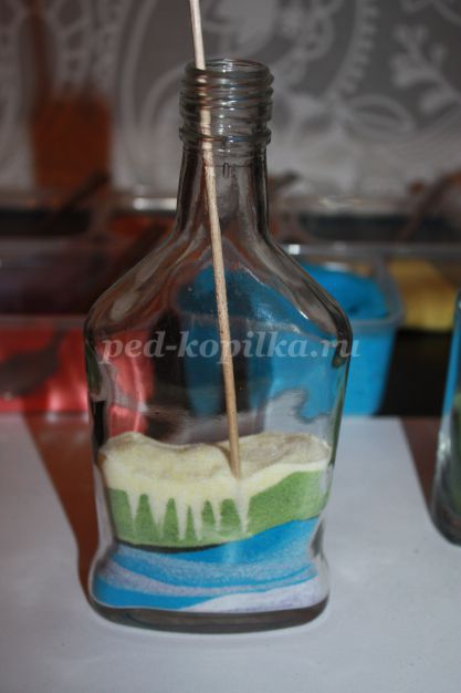 Декоративная бутылка на кухню с овощами