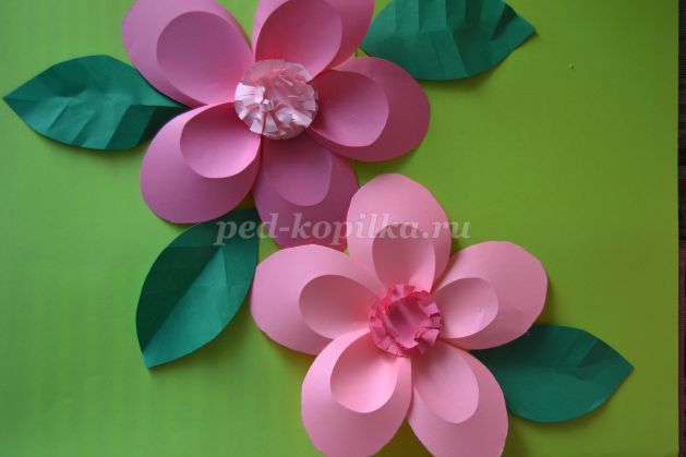 Цветок сакуры из цветной бумаги своими руками. Мастер-класс с фото