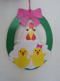 Пасхальная подвеска «Курица с цыплятами» своими руками.  Мастер-класс с пошаговым фото