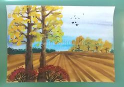 Рисование осеннего пейзажа для дошкольников