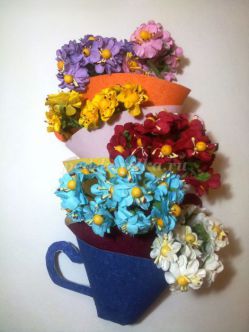 Подарок для мамы. Чашки с цветами. Мастер-класс с пошаговым фото