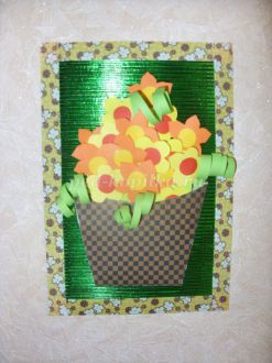 Объёмная открытка «Корзина с цветами»