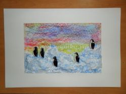 Мастер-класс по нетрадиционному рисованию «Пингвины и полярное сияние»