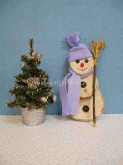 Как сделать снеговика из спила дерева своими руками. Мастер-класс с пошаговыми фото