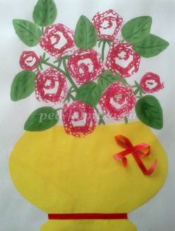 Нетрадиционная техника рисования цветов роз для детей дошкольников пошагово с фото