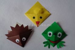 Закладки в технике оригами из цветной бумаги для детей 6-9 лет. Мастер-класс с пошаговыми фото