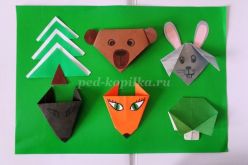 Панно «Лесные жители» - оригами с элементами аппликации для начинающих