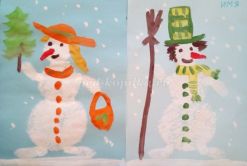 Мастер-класс по рисованию для дошкольников 4-5 лет «Работа по трафарету. Снеговик»
