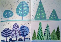 Декоративное рисование деревьев для детей 5-10 лет пошагово с фото
