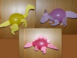 Динозавры из воздушных шаров и цветной бумаги. Мастер-класс