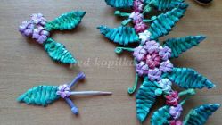 Плетение цветка сакуры из бумажной лозы