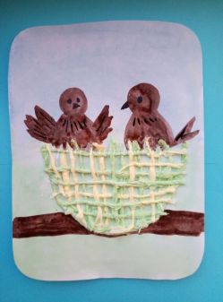 «Птицы в гнёздах». Мастер-класс по рисованию и аппликации из бумажных салфеток с детьми дошкольного возраста