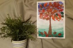 Рисование картофельными штампами «Осеннее дерево». Мастер-класс с пошаговым фото для детей 5-7 лет