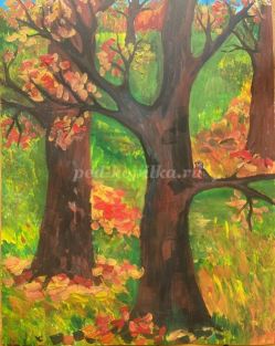 Мастер–класс по рисованию гуашью пейзажа «Осень в лесу»