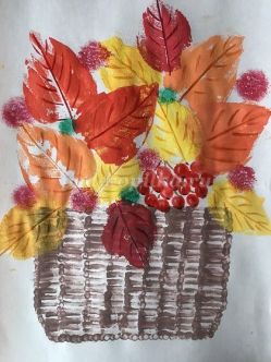 Рисование корзины с осенним листьями в детском саду поэтапно с фото. Нетрадиционная техника рисования