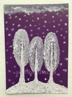 Рисование деревьев зимой зубной пастой с детьми дошкольниками 5-7 лет поэтапно с фото