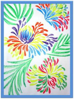 Мастер-класс по рисованию Радужных цветов «Хризантемы»