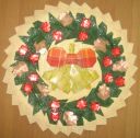 Панно «Рождественский венок праздничный» из нетрадиционных материалов в технике оригами. Мастер-класс с пошаговыми фотографиями