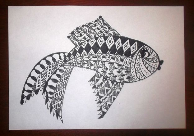 Рисунки рыбки карандашом для детей (35 фото)