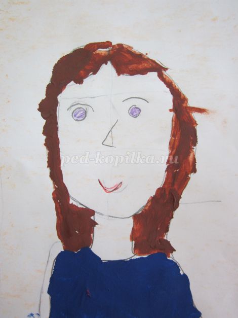 Портрет мамы рисунок ребенка 3 года