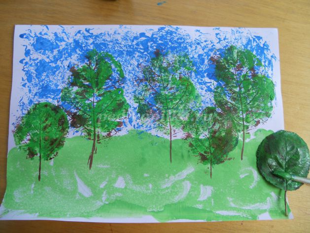 Рисунок золотая осень ребенка 4 года
