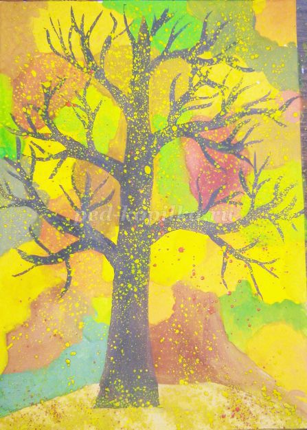 Конспект НОД в подготовительной группе в ДОУ по рисованию на тему «Осеннее дерево»