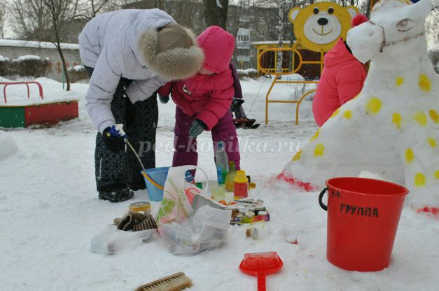 Оформление зимнего участка в детском саду