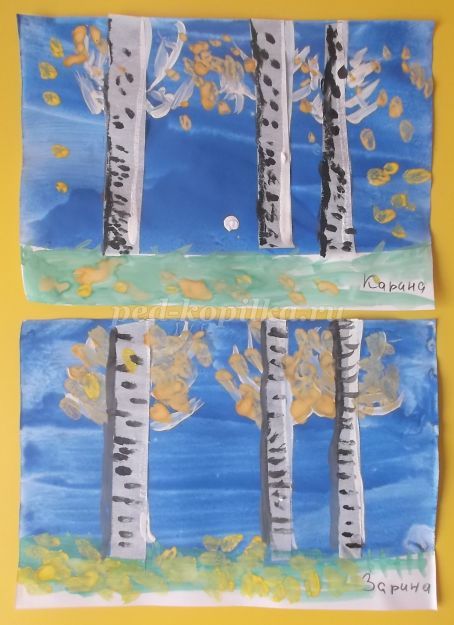Как нарисовать осенний лес ребенку 5 лет
