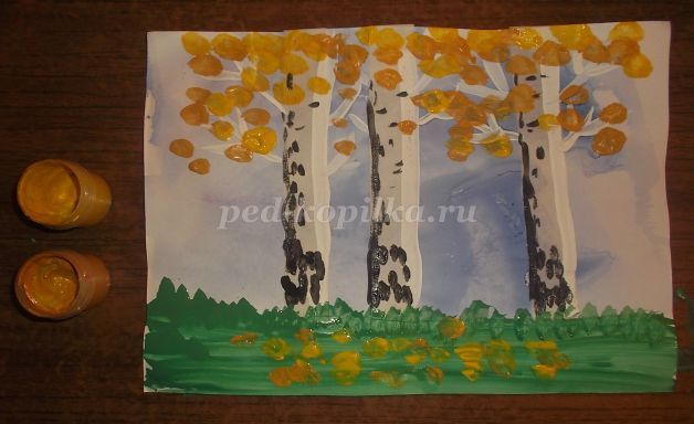 Нарисовать лес красками с ребенком 5 лет