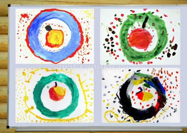 Как нарисовать яблоко ребенку 4 года