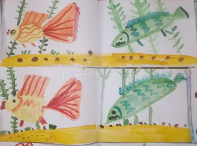 Как нарисовать рыбку для ребенка 5 лет